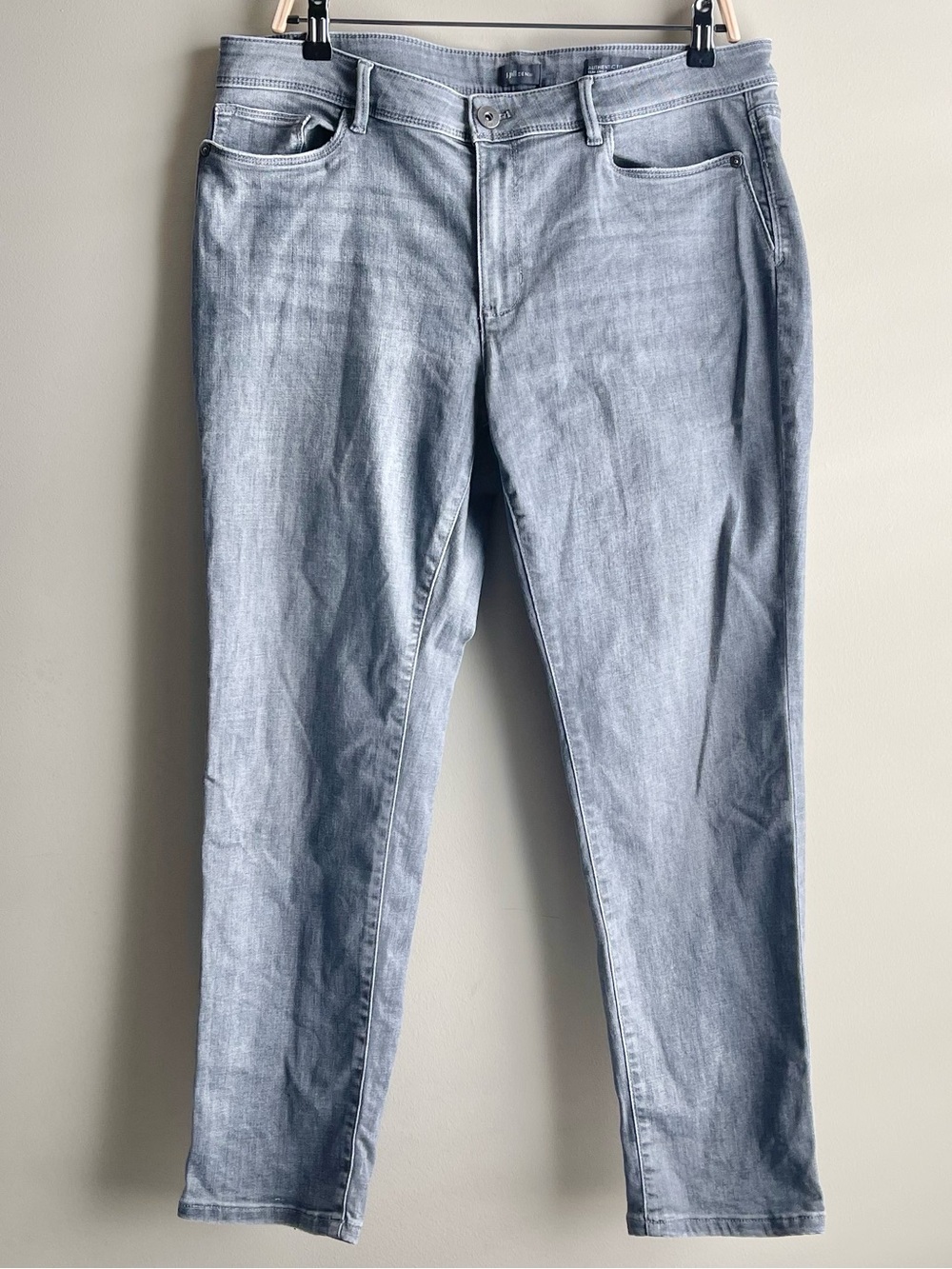 J. Jill Light Gray Straight-Leg Stretch Jeans